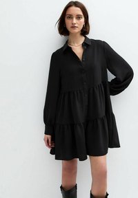 New Look - CRINKLED MINI - Shirt dress - black Thumbnail Image 1