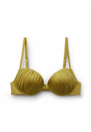 Calzedonia, SHINY SATIN PUSH UP - Bikini-Top - yellow