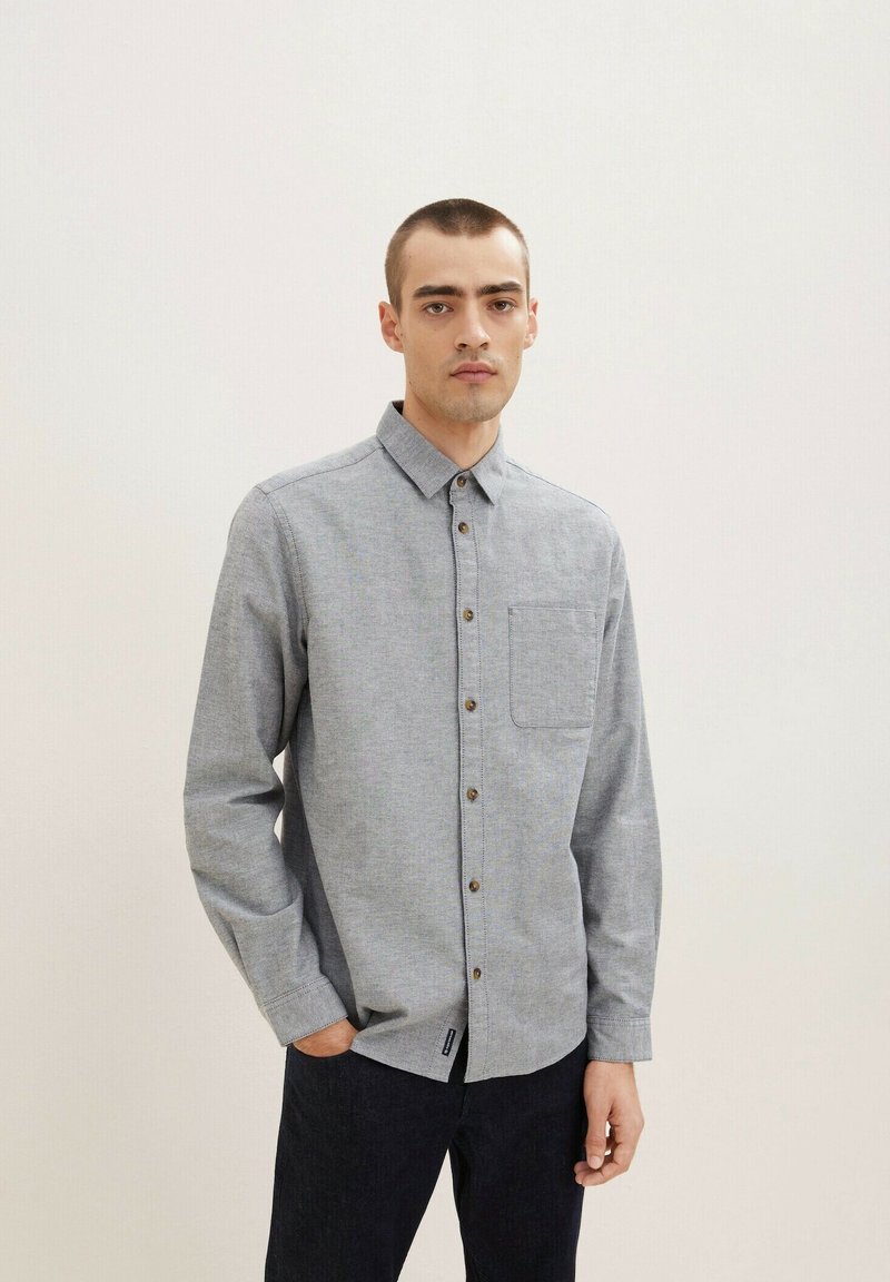 TOM TAILOR OXFORD Chemise navy chambray/bleu marine ZALANDO.FR