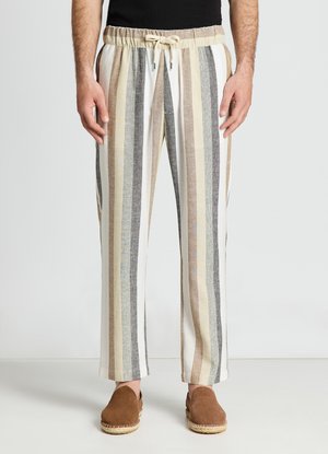 Calliope, PANTALONE LUNGO RIGHE - Stoffhose - var beige