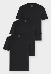 3PK MENS ULTRA SOFT V-NECK TEE - T-shirt basic - black