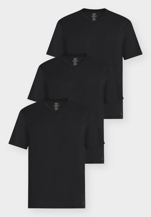 3PK MENS ULTRA SOFT V-NECK TEE - Basic T-shirt - black