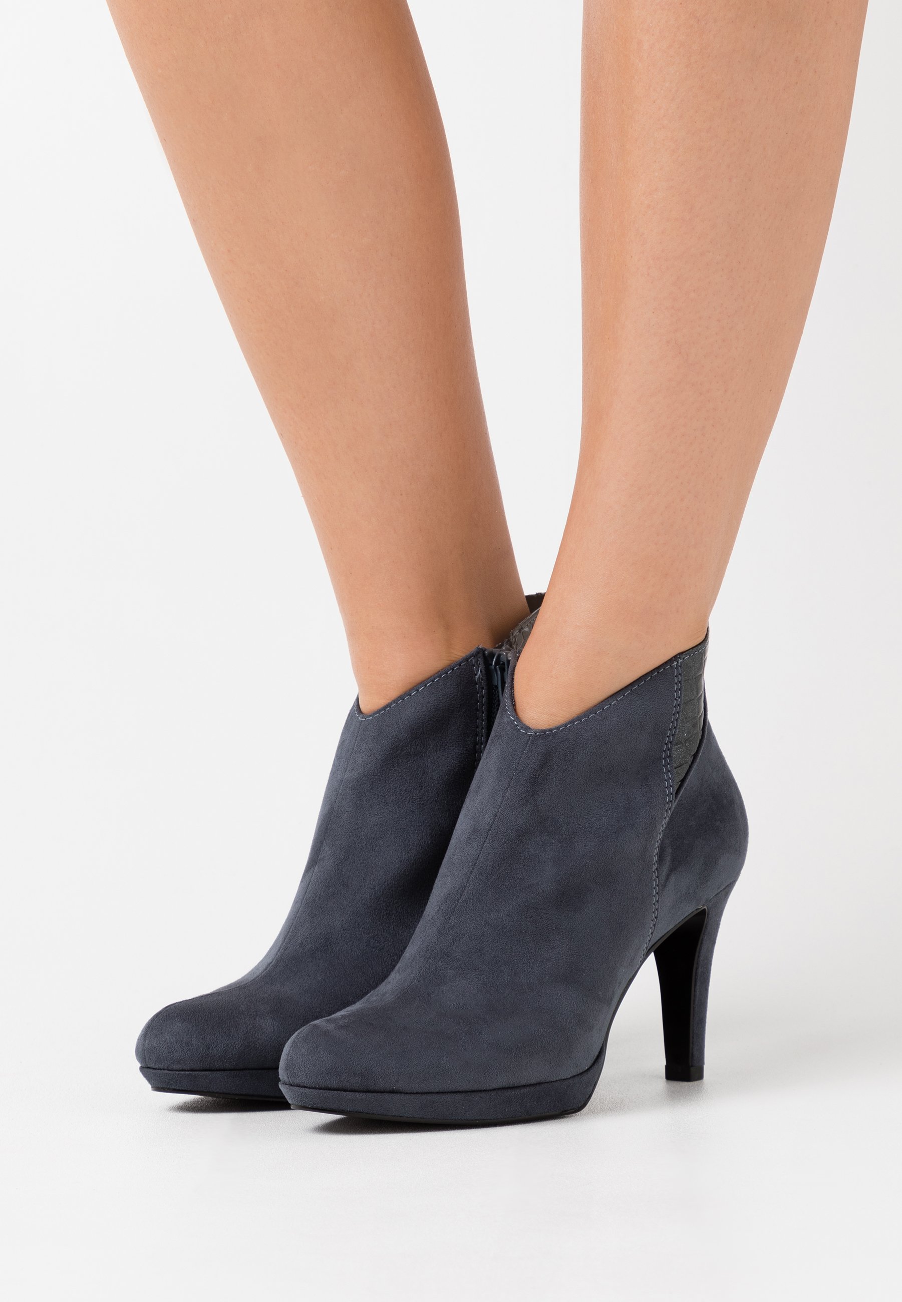 Enkellaarsjes met hoge hak blue grey Enkellaarsjes met hoge hak blue grey