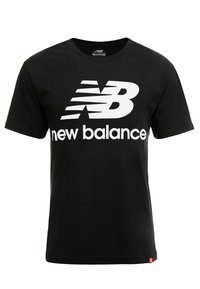 New Balance ESSENTIALS STACKED LOGO  - Camiseta estampada - black
