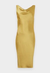 SLEEVELESS LOW BACK DRAPE DRESS BELOW KNEE - Cocktail dress / Party dress - asparagus