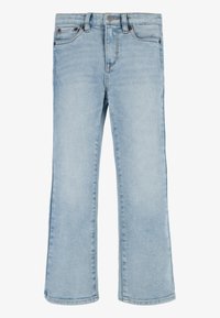 Sv�ětle modré džíny z denimu s rovnými nohavicemi, předními kapsami a pasem s poutky na pásek. Obsahují jemné vyblednutí a detaily šití.