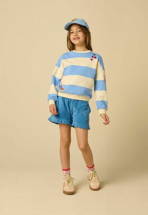 Sissy-Boy, SISSY-BOY GESTREIFTE NICKI-SHORTS MIT RÜSCHEN - BLAU - Short - blau