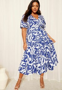 Curves Like These PUFF SLEEVE - Jerseykleid - blue