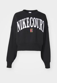 NIKECOURT CREW HERITAGE - Sweatshirt - black/flat pewter/white
