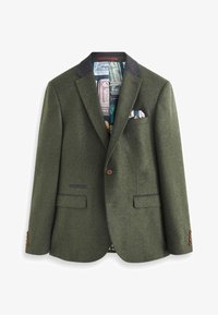 Next SLIM FIT TRIMMED DONEGAL Chaqueta de traje green/verde