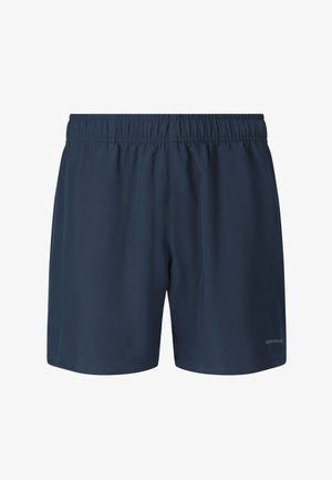 Marineblå herre træningsshorts med elastisk talje og diskret "Endurance" logo nederst på højre ben.