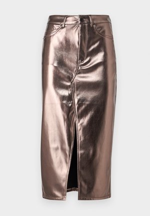 Vero Moda, VMVERI CALF SKIRT - Puzdrová sukňa - chrome grey