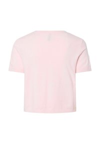 Kortärmad t-shirt med rund hals i ljusrosa, tillverkad av mjukt tyg, med en avslappnad passform och minimal dekoration samt en slät yta.