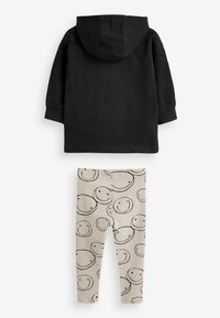 Next LONG SLEEVE HOODIE AND LEGGINGS SET - Luvtröja - black ecru cream smile face