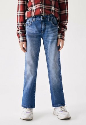 Straight leg jeans - mottled blue