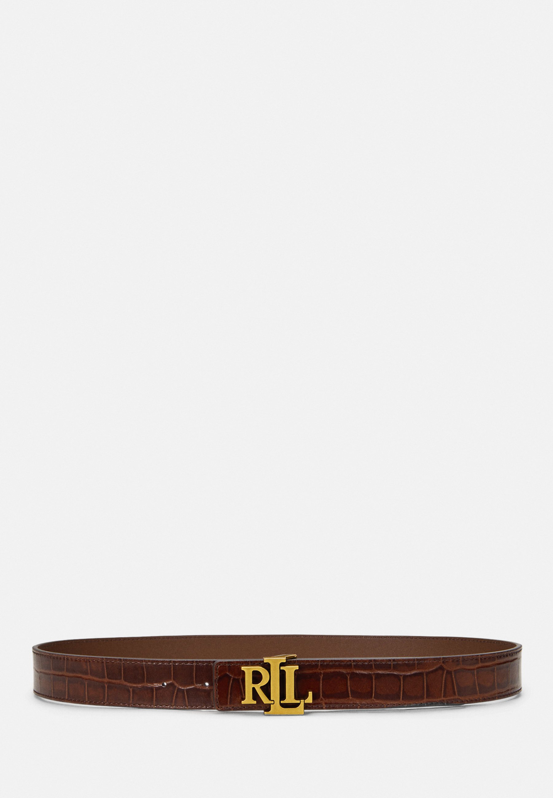 Lauren Ralph Lauren Reversible Croc Print Leather Belt Tan Brown XL Ralph Lauren Women main image 2