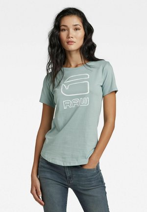 GRAPHIC GRAW OPTIC - Print T-shirt - synthetic blue
