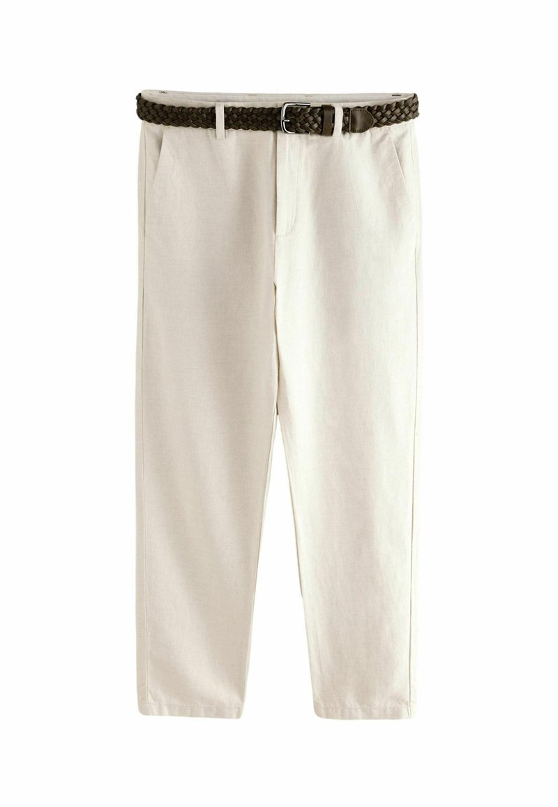 Next BELTED - REGULAR FIT - Vászonnadrágok - ecru cream
