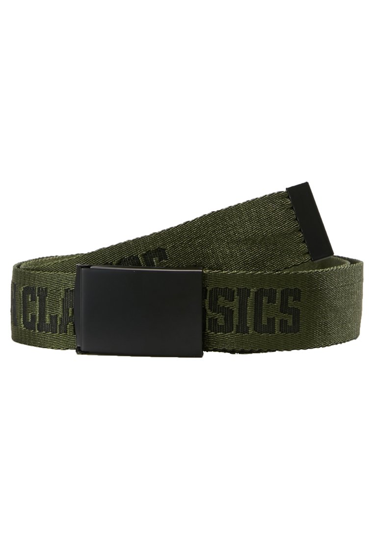 Urban Classics LOGO BELT - Gürtel - black/darkolive/black/schwarz