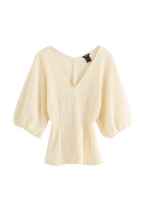 Lindex, LINDEX PEPLUM TOP LINDEX - Langærmet T-shirt - light white