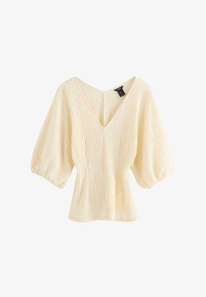 Lindex, LINDEX PEPLUM TOP LINDEX - Langærmet T-shirt - light white