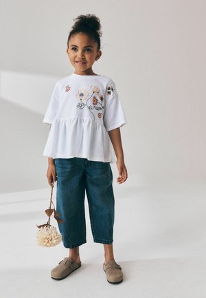 Next, REGULAR FIT - EMBROIDERED PEPLUM T-SHIRT - Print T-shirt - white floral
