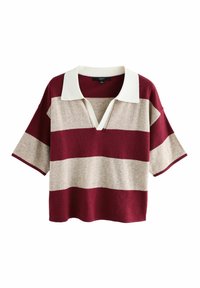REGULAR FIT - STRIPE SHORT SLEEVE V-NECK COLLAR - Polo majica - red
