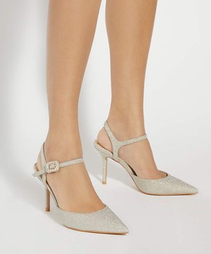 Dune London, CHANNEL Buckle-Detail Heeled Courts - High Heel Pumps - beige