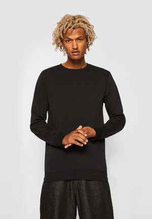 BASIC TERRY CREW - Sweater - black