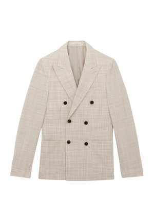 Reiss REGULAR FIT - OE BELMONDO DOUBLE-BREASTED CHECK SUIT BLAZER REGULAR-FIT . - Sakko - stone