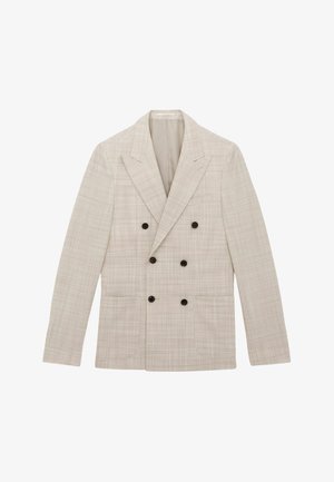 Reiss, REGULAR FIT - OE BELMONDO DOUBLE-BREASTED CHECK SUIT BLAZER REGULAR-FIT . - Sakko - stone