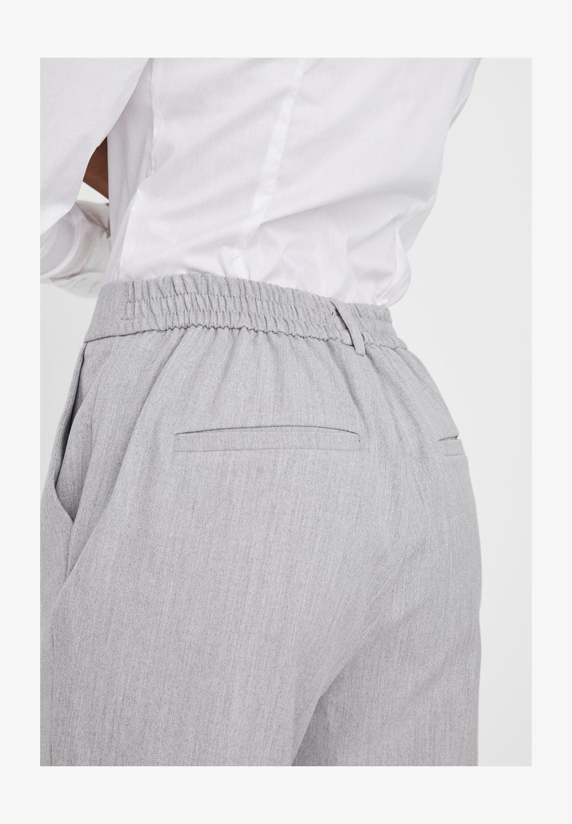 Pantaloni VERO MODA Vmeva Hr Loose Paperbag – Grigio Mélange, Vita Alta Con Fascia, Taglia W33/L32