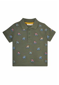 JoJo Maman Bébé TRACTOR EMBROIDERED REGULAR FIT - Pólóing - khaki green embroidered