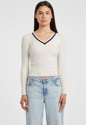 V-AUSSCHNITT - Maglietta a manica lunga - creme
