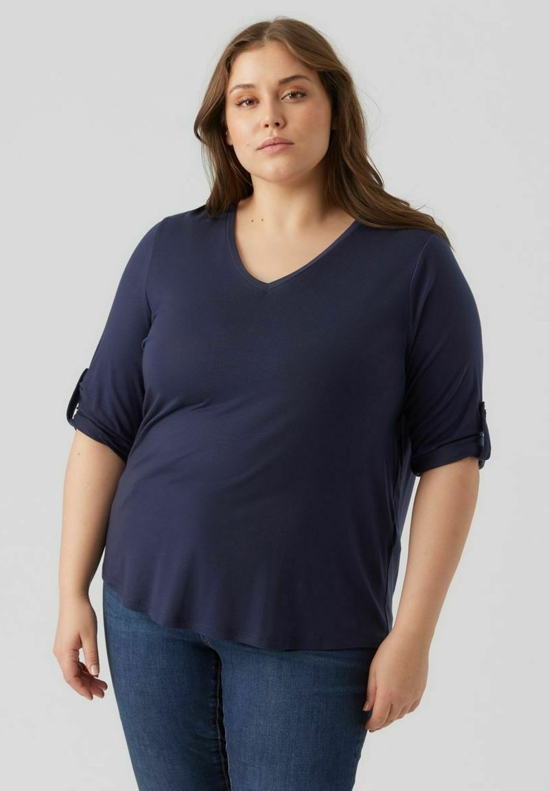 Vero Moda Curve - CURVE OBERTEIL - Langarmshirt - navy blazer, Vergrößern