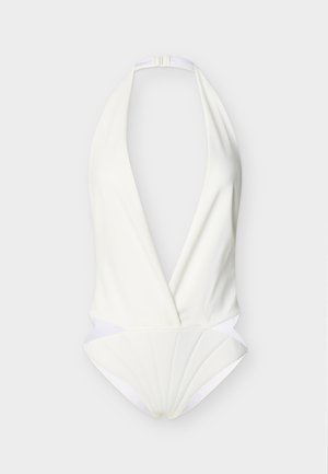 COQUILLE DE MER PLUNGE NECK SWIMSUIT - Kopalke - off white