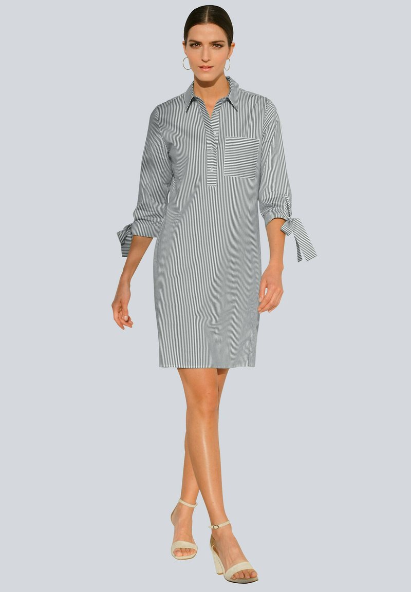 Damen Freizeitkleider | Alba Moda Blusenkleid khaki off white/khaki - BH37829 Damen Freizeitkleider | Alba Moda Blusenkleid khaki off white/khaki - BH37829