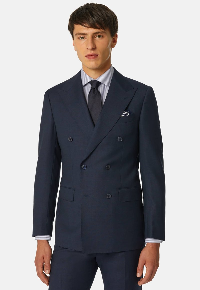 Boggi Milano DOUBLEBREASTED MICROTEXTURED Suit navy blue/blue