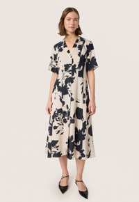 Soaked in Luxury Day dress - oatmeal duotone flower