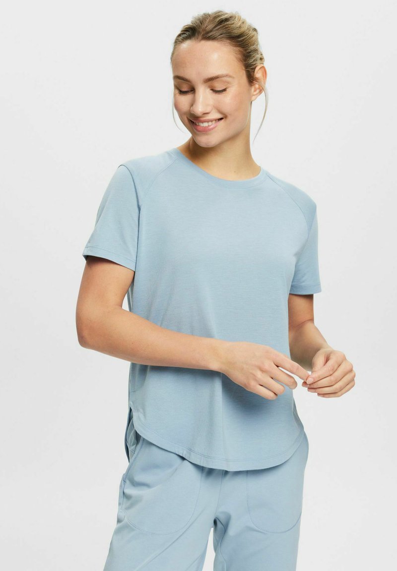 Esprit Sports RECYCELT ACTIVE - Basic T-shirt - pastel blue/light blue ...