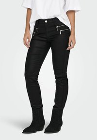 ONLY FALBALA  - Vaqueros pitillo - black