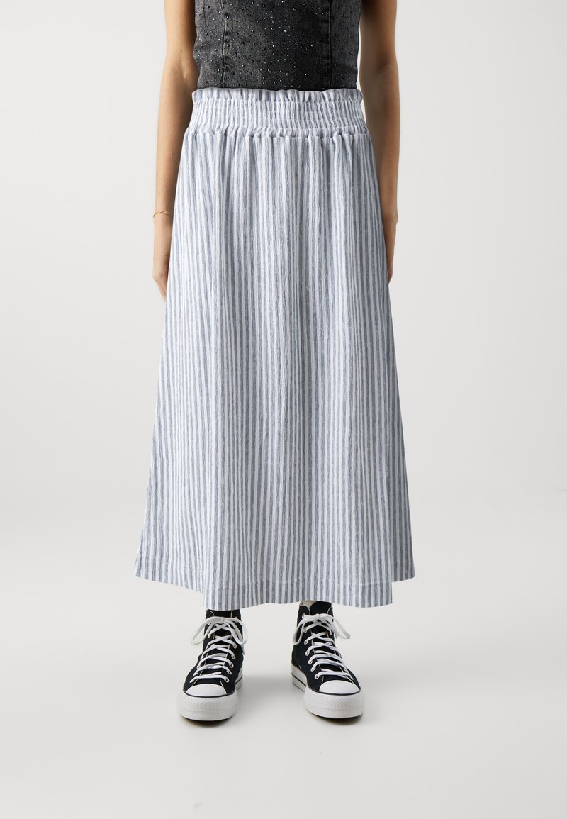 Vero Moda - VMBERTA PIA CALF SKIRT - Falda acampanada - snow white stripeschina blue, Ampliar