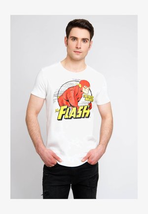 Logoshirt T-Shirt Flash 'Fastest Man Alive' – Slim Fit In Cotone – Design Ufficiale DC Comics – Colore Quasi Bianco