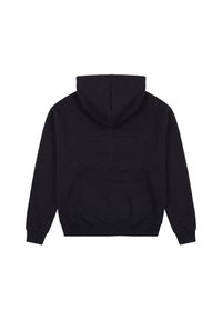 Sweat à capuche noir vu de dos avec manches longues et logo embossé "PXP" sous un motif en forme d'étoile.