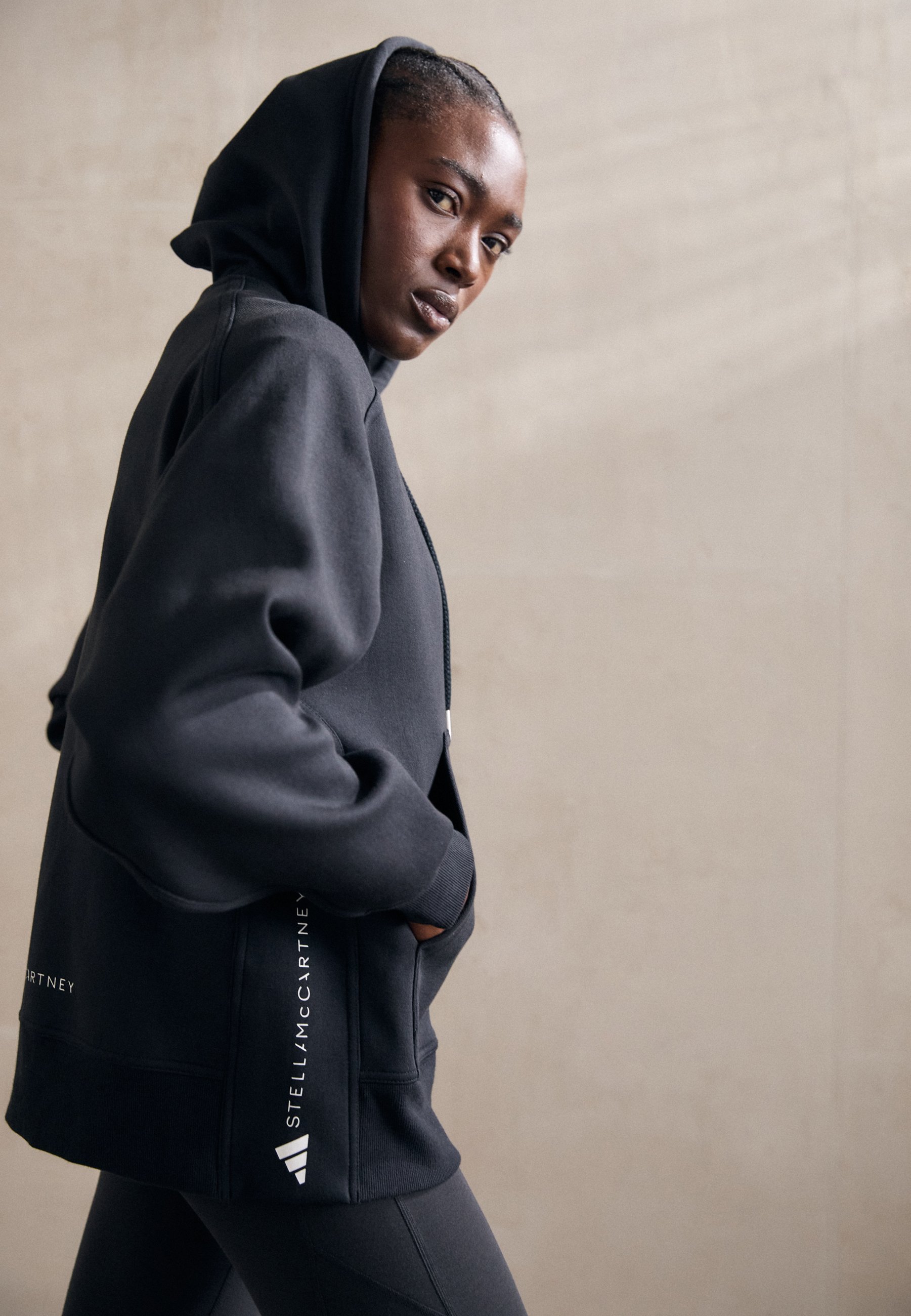 adidas by Stella McCartney HOODIE - Zip-up sweatshirt - black