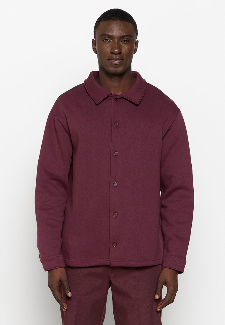 Selected Homme Sweater met rits bordeauxrood