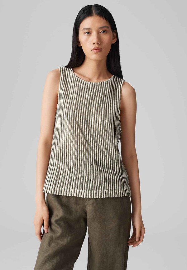 REGULAR FIT CROCHET - Bluse - olive leaf