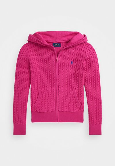 Polo Ralph Lauren MINI CABLE COTTON FULL ZIP HOODIE - Kofta - college pink