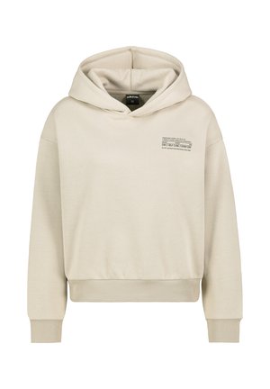 MIT PRINT UND ELASTISCHEN BÜNDCHEN - Hoodie - beige