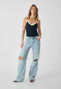 Stradivarius SEAMLESS - Top - dark blue